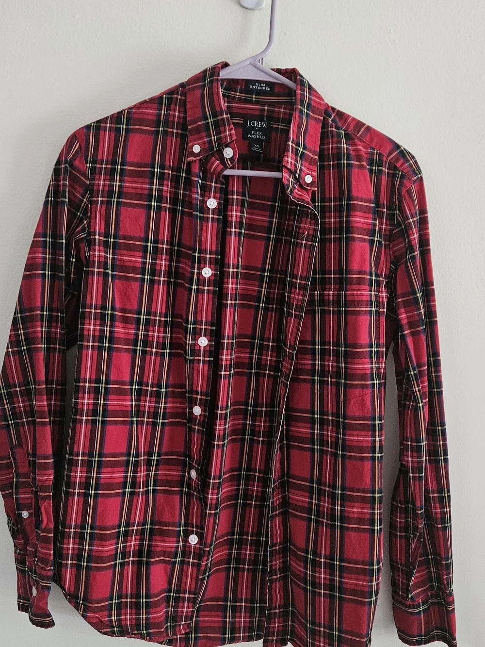J. Crew Men’s Red Plaid Button-Down Shirt
